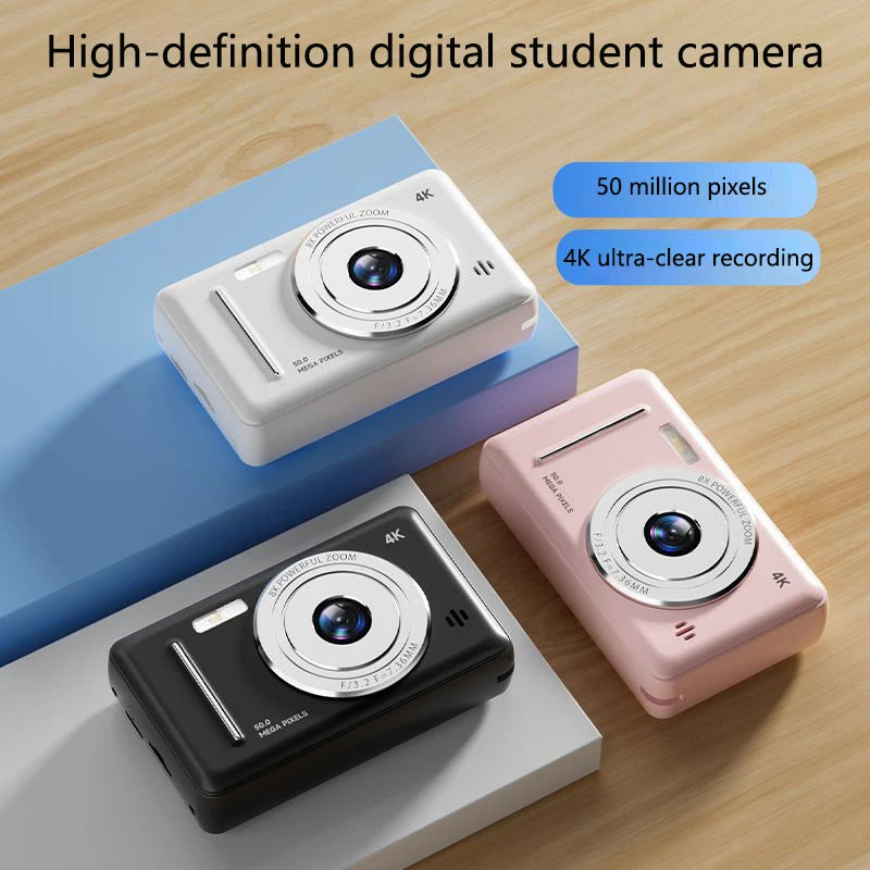 Advanced 50MP Dual Camera Kit, 4K Flash, CCD Digital, Vintage Design Entry-Level Camera