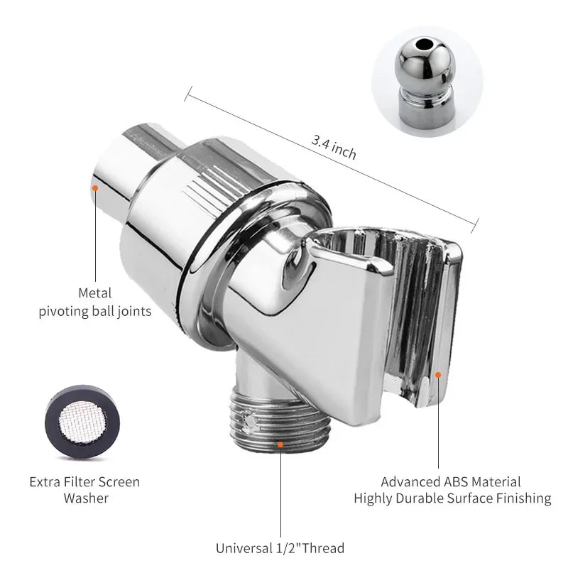 Adjustable Shower Arm Mounted Bracket G1/2″ Three-Way Diverter Valve Shower Head Holder Universal Faucet Bathroom Accessories
