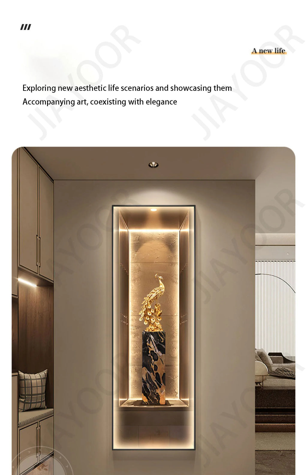 Modern Light Luxury Entrance Decoration Painting Wealth Wall Lamps Tree Corridor Hanging Painting High-end Wall Painting Light