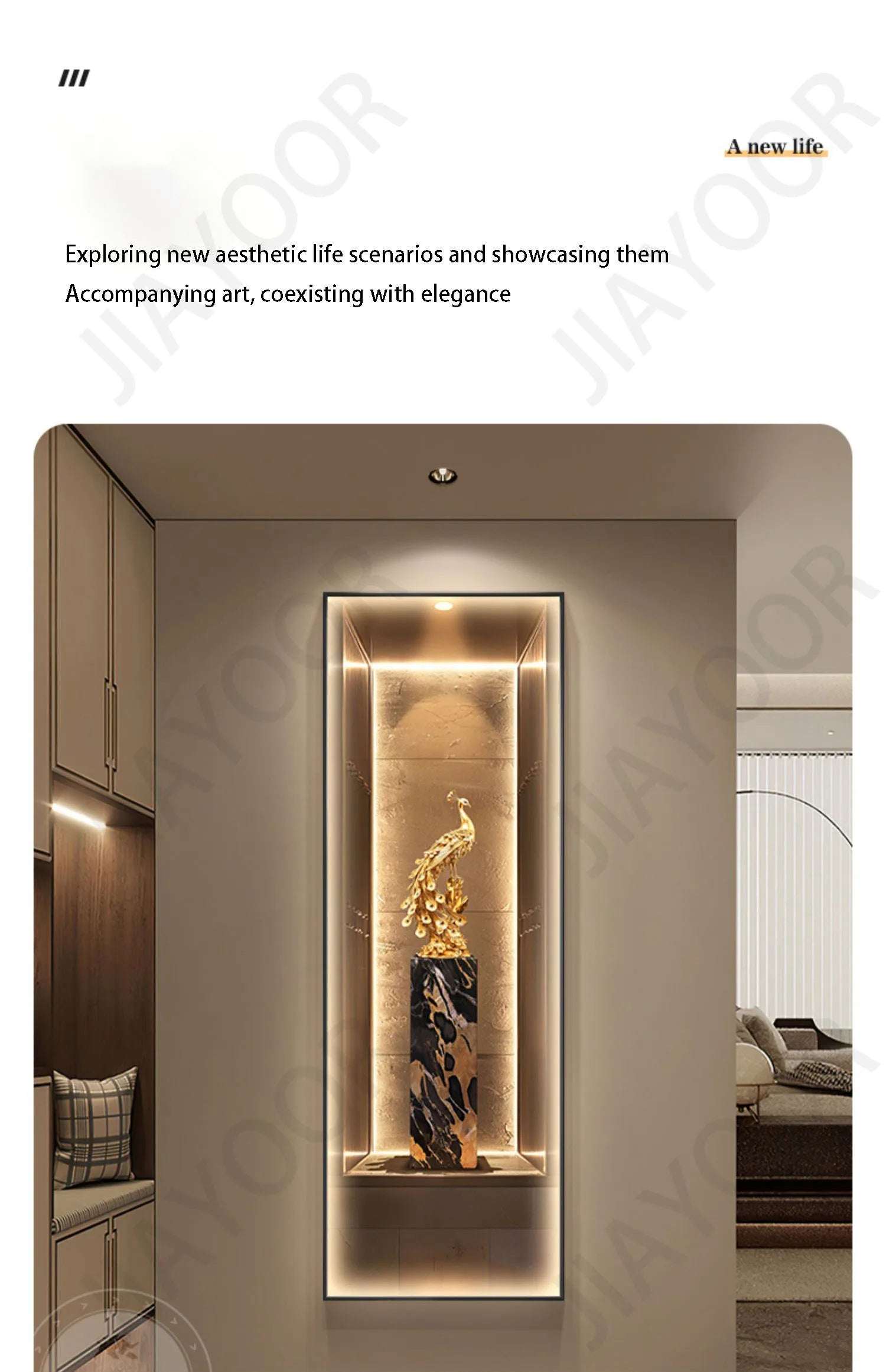 Modern Light Luxury Entrance Decoration Painting Wealth Wall Lamps Tree Corridor Hanging Painting High-end Wall Painting Light