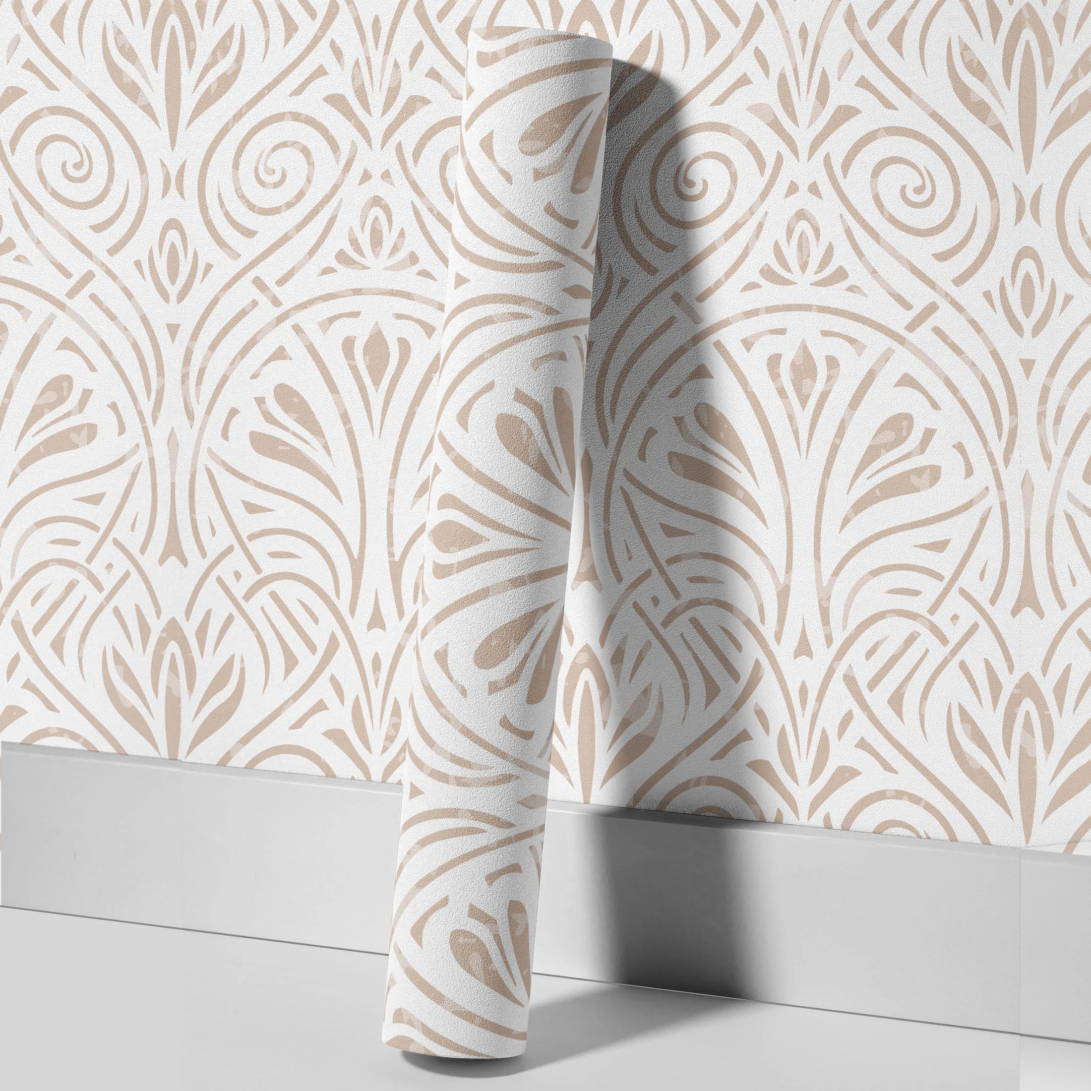 Geometric Peel and Stick Wallpaper Boho Modern Light Brown Self Adhesive Wallpaper Removable Contact Paper for Bedroom Bathroom