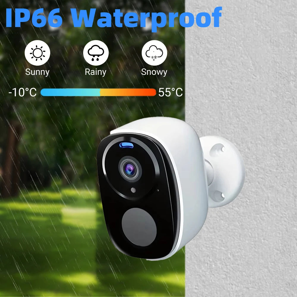 2K 5MP Solar Security Camera Wireless Outdoor Color Night Vision Battery Powered Support 2.4G WiFi, PIR, Waterproof, 2-Way Alexa