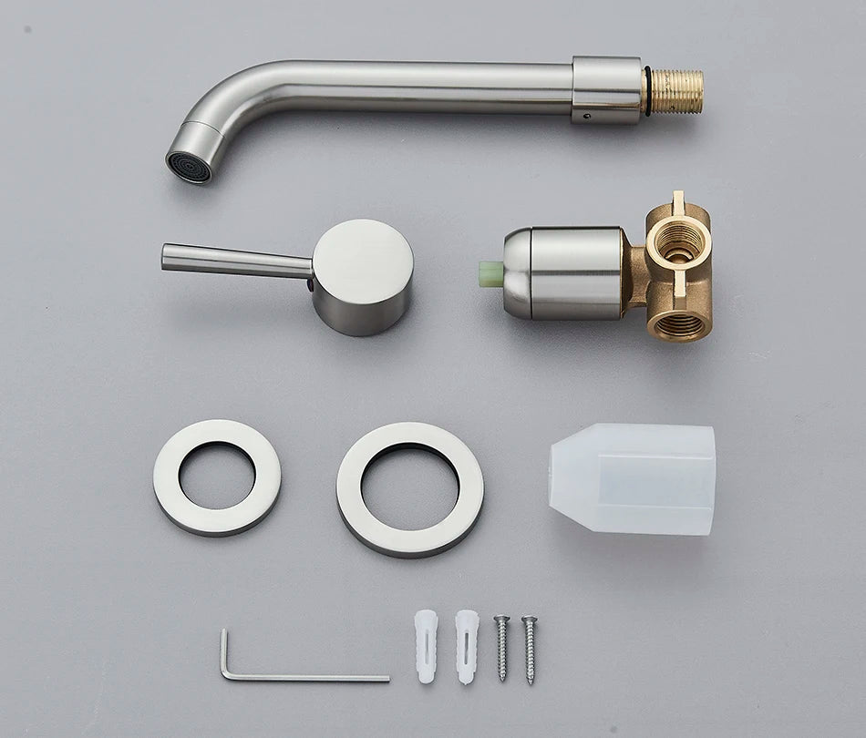 Brushed Gold/Black Basin Faucet Concealed Wall Mounted For Bathroom Faucets Bath Basin Sink Tap Bathtub Hot And Cold Water Mixer