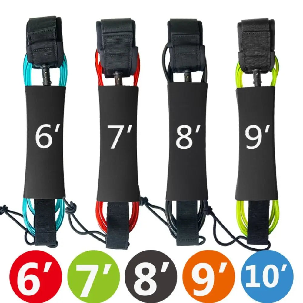 6-10ft Surf Leash Stainless Swivels Inflatable Paddle Board Longboard Foot Rope SUP Board Surf Leg Rope TPU Surf Accessories