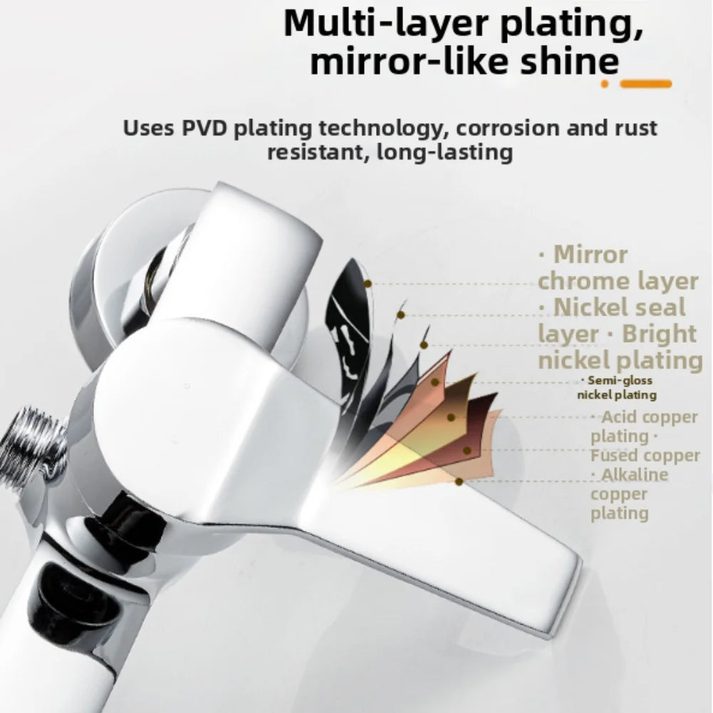 Wall Mounted Shower Hot And Cold Water Mixer Valve G1/2\" Upper Outlet Bathroom Accessories Valve Faucet Shower Tap