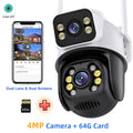 Wifi Surveillance Cameras 4K Waterproof Outdoor Wireless Security Camera Dual Lens Security-Protection ICsee IP Camera AI Track
