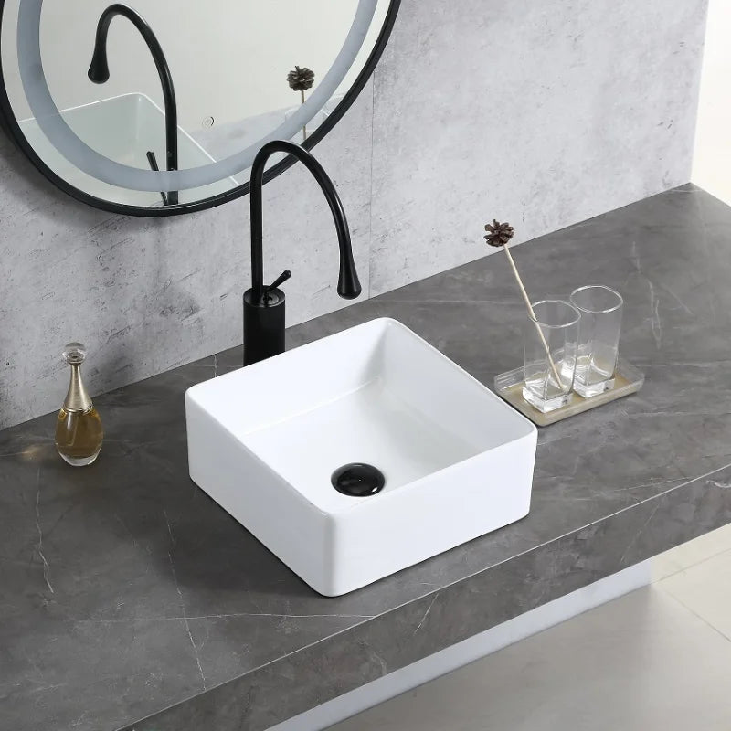 White Bathroom Sinks Light Luxury Bathroom fixtures Square Wash basin Home Round Kitchen Sink Toilet Washing Sink