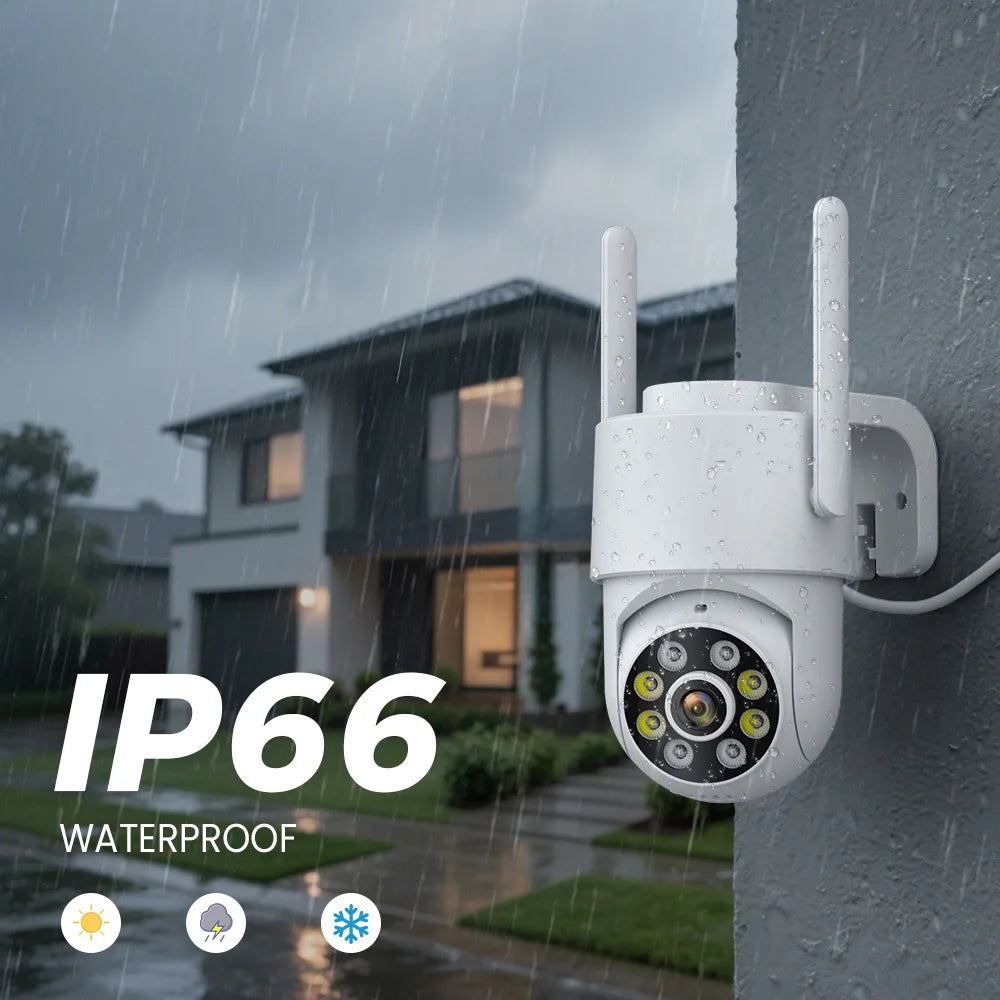 4MP 2K Wifi IP Camera Outdoor with AI Human Detect Auto Tracking Wireless PTZ H.265 P2P Audio 1080P Security CCTV Camera