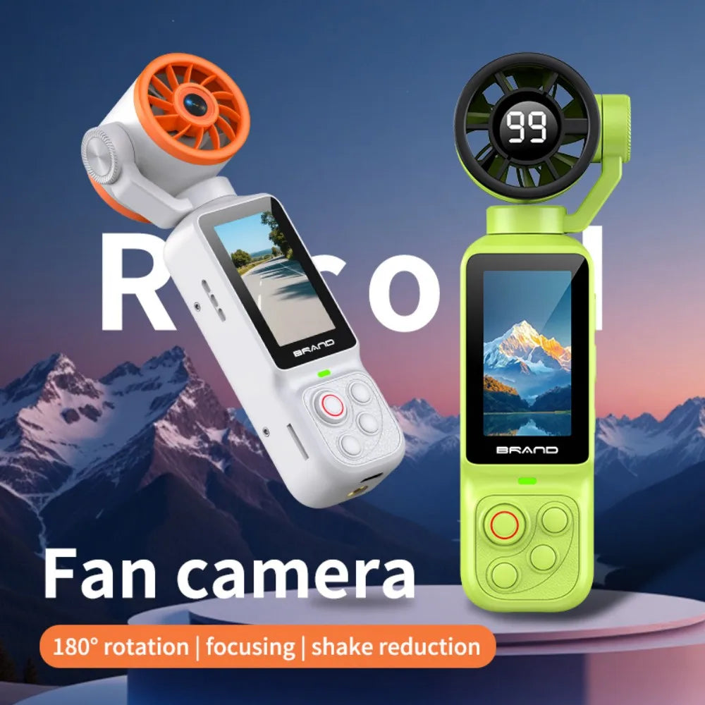 HD 2 in 1 Action Camera with 5 Speed High Speed Cooling Fan Video Recorder For Vlog YouTube Outdoor Shooting Handheld Action Cam