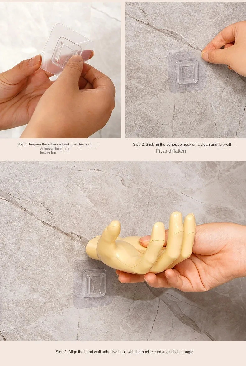 Funny Palm Up Hook Soap Holder Finger Hand Shape Design Wall Hanger Hooks Bathroom Storage Display Rack Decor Home Organization