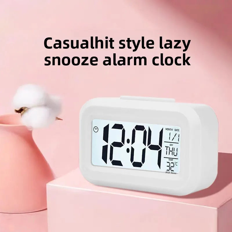Alarm Clock Digital Clock LED Electronic With Backlight Snooze Calendar For Home Office Desktop Table Screen Display Watch