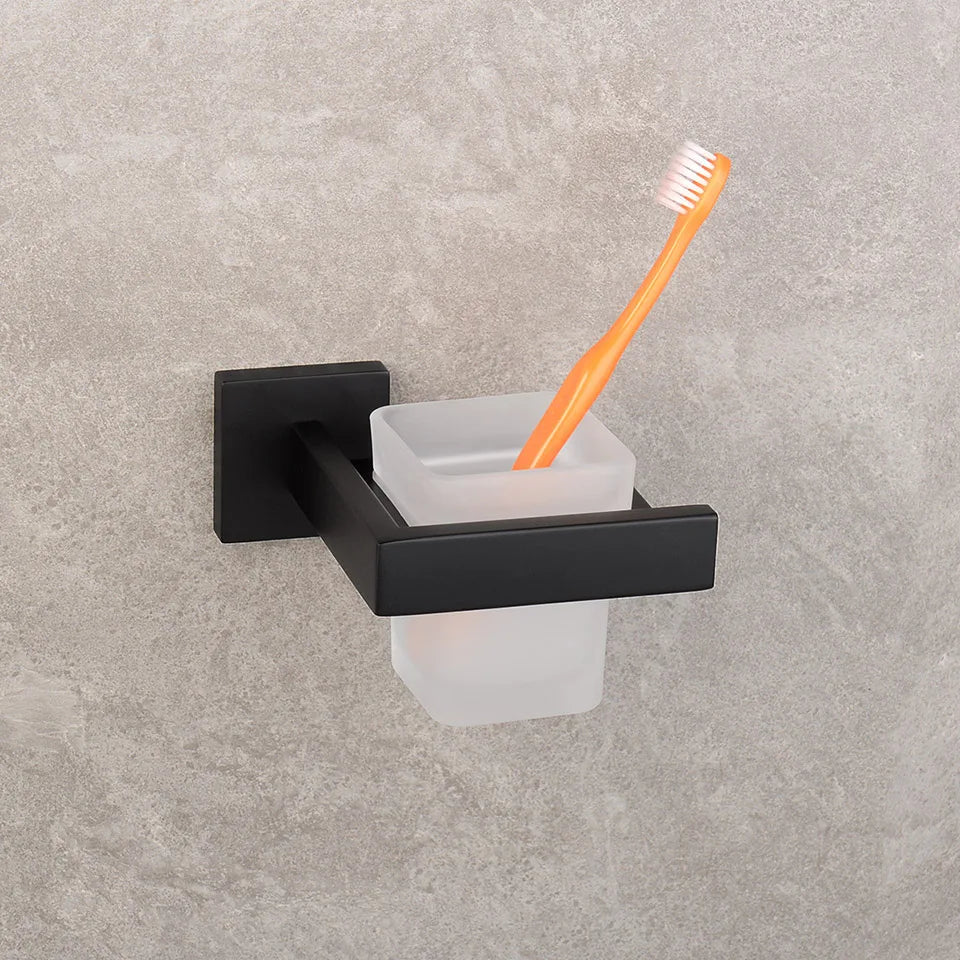 Matte Black Bathroom Hardware 304 Stainless Steel Towel Rack Toilet Paper Holder Liquid Soap Holder Towel Bar Toilet Accessories