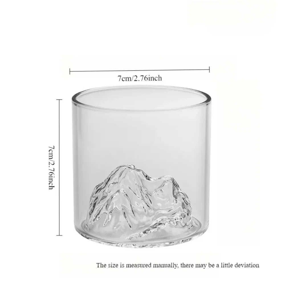 5 Oz 3D Guanshan Whiskey Glass Set Transparent Crystal Cup Suitable for Drinking Whiskey Cognac Cocktail Ice Wine Glass