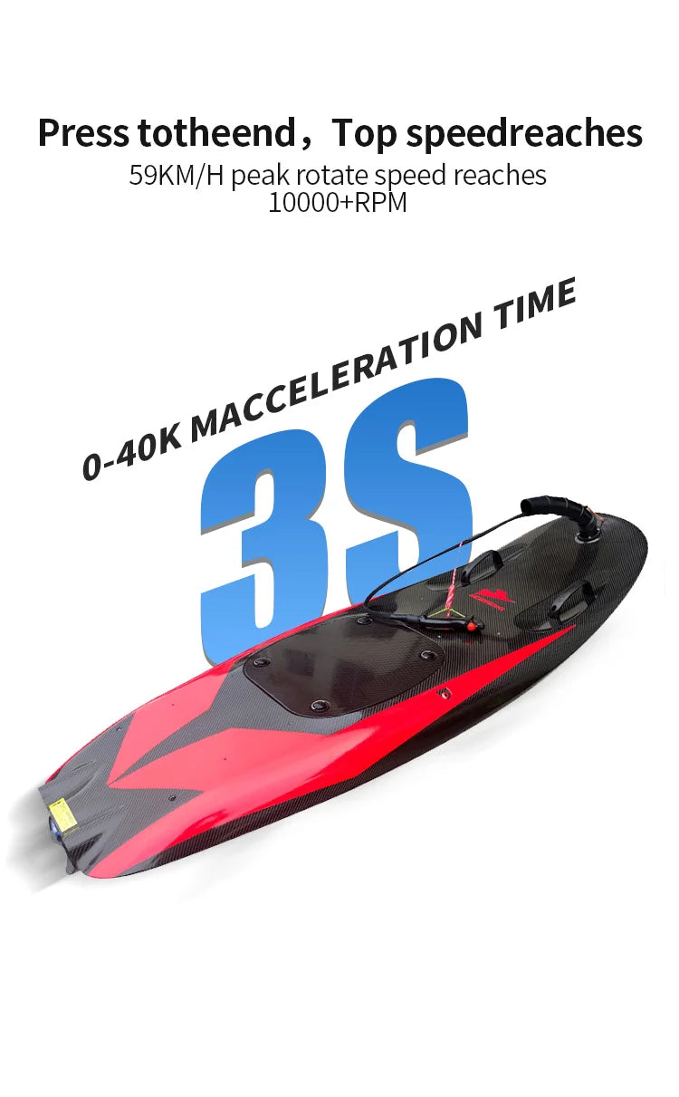 Jet Surfboard Carbon Fiber, Engine Powered Surfboard for Lakes Rivers, Motorized Jet Board for Adults Unisex, YS-08
