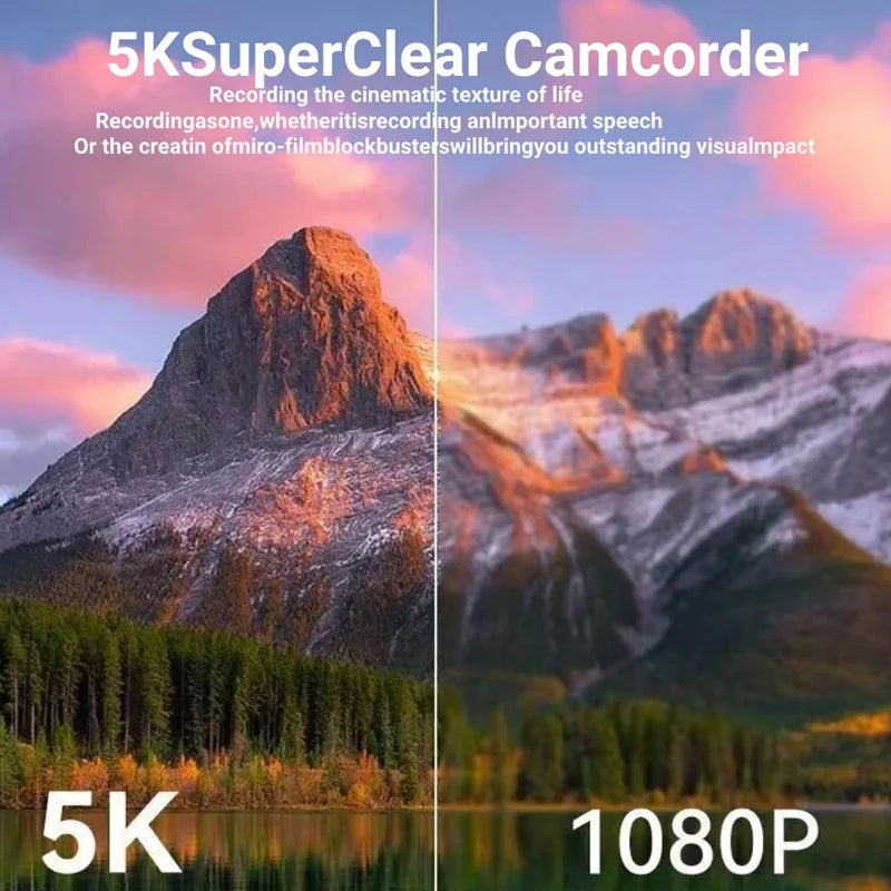 HD 5K Portable Digital Camera 75MP Flip Screen For VLOG Girls Kid Adult Beginners Selfie Camcorder Photography Digital Camera