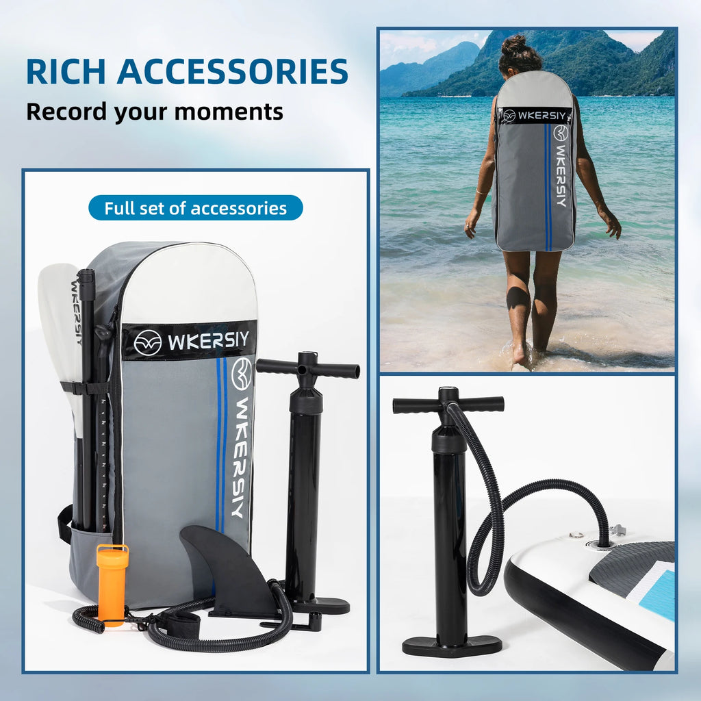 Inflatable Paddleboard Surfing Board 380cm Touring SUP 12'6 Paddle Board Cruising ISUP With Stand Up Paddle Board Accessories