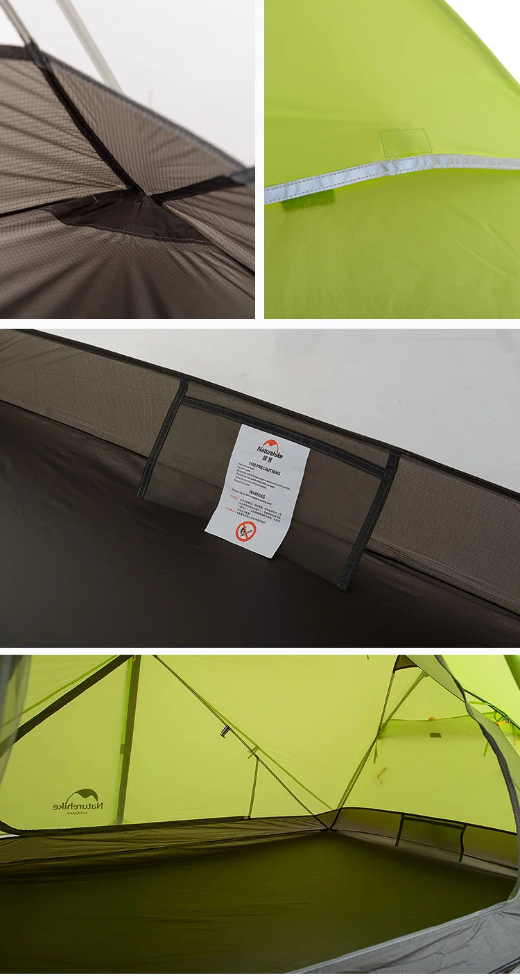 Naturehike Mongar Tent Camping Tent 2 Person Ultralight Professional Waterproof & Windproof Backpack Tent 20D Nylon Travel Tent