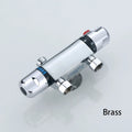 Chrome Brass Thermostatic Shower Faucet Mixer Valve Dual Handle Temperature Control Valve Bathroom Bathtub Tap Wall Mounted G1/2
