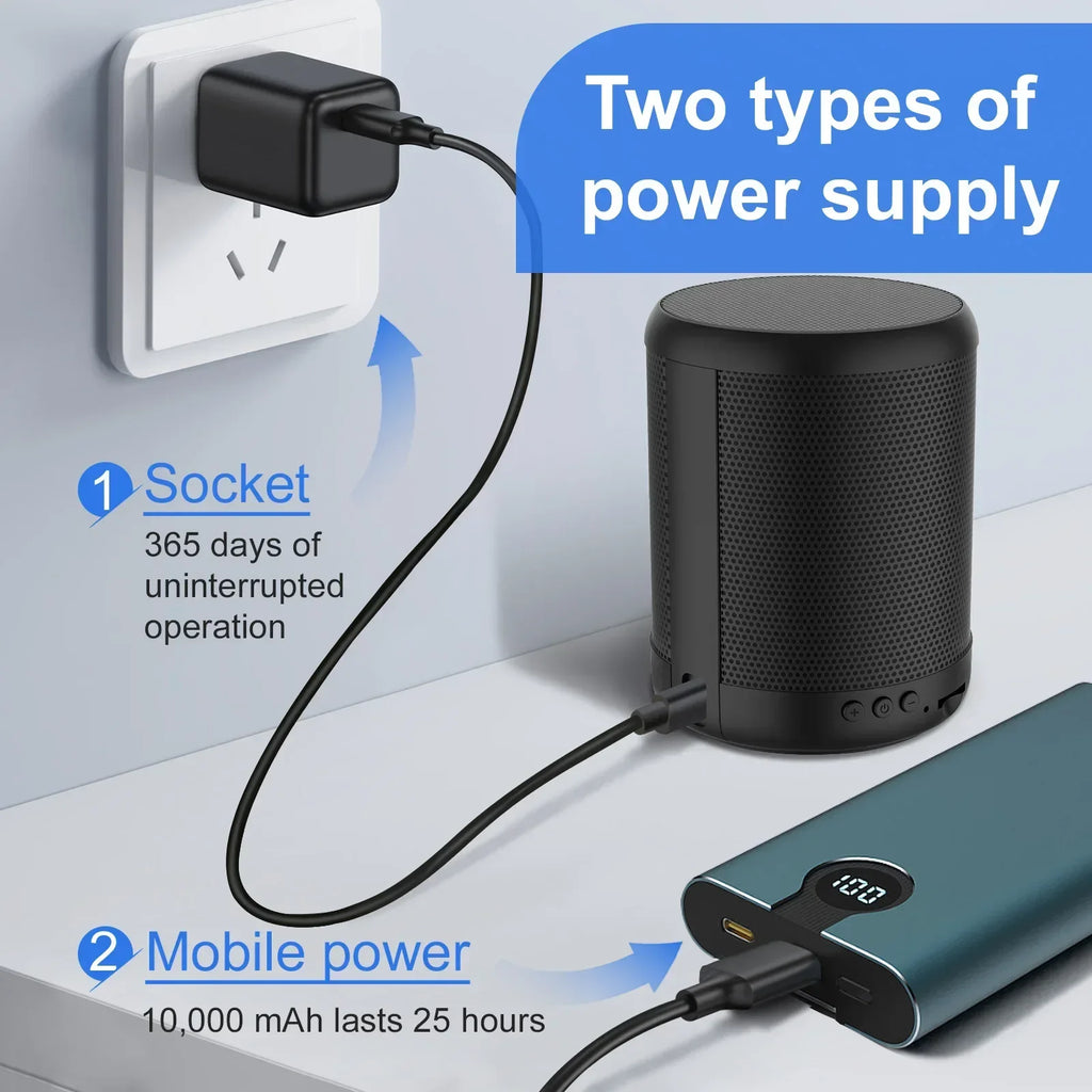 Mini Home Security Surveillance Camera, 4K HD, WiFi, Bluetooth Speaker, Two-Way Remote Intercom, Night Vision Cam,  Battery