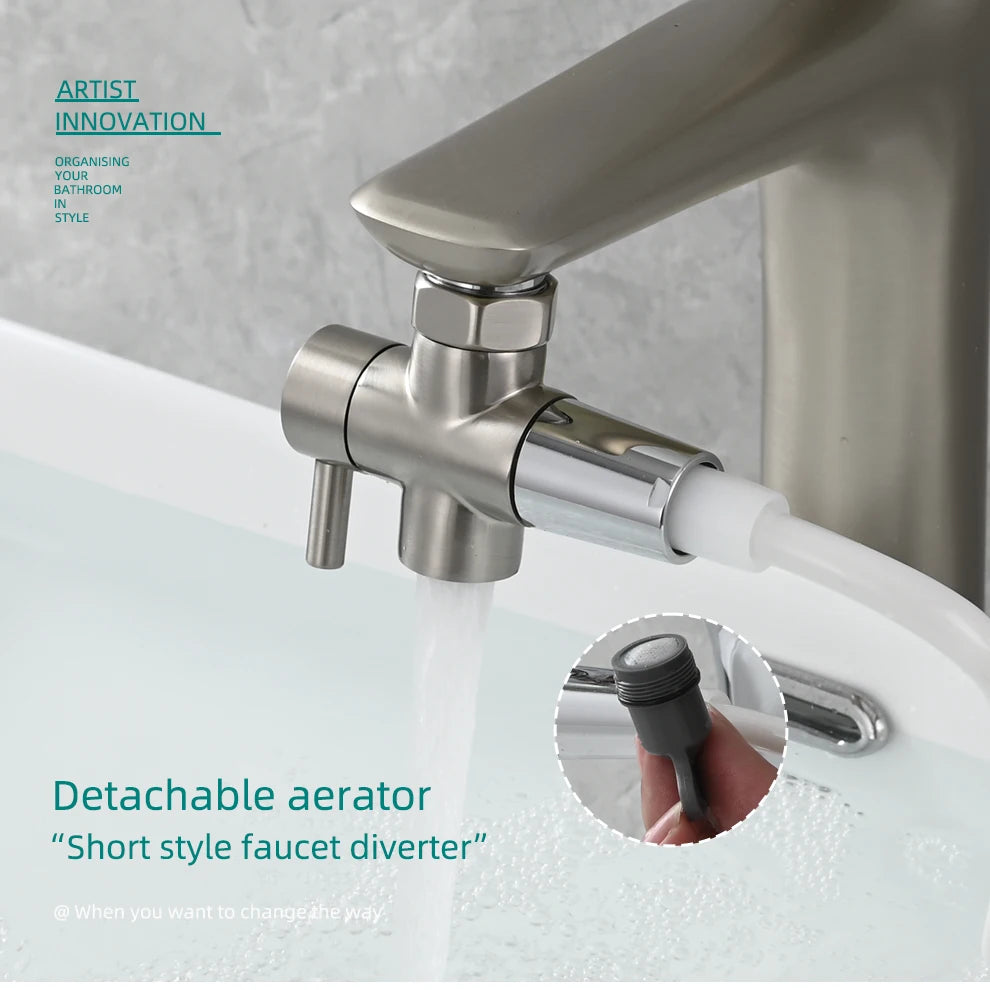 Ciencia Brass Faucet Diverter Valve Kitchen Sink Faucet Valve Splitter with Aerator Sink Hose Connector M22 to M24