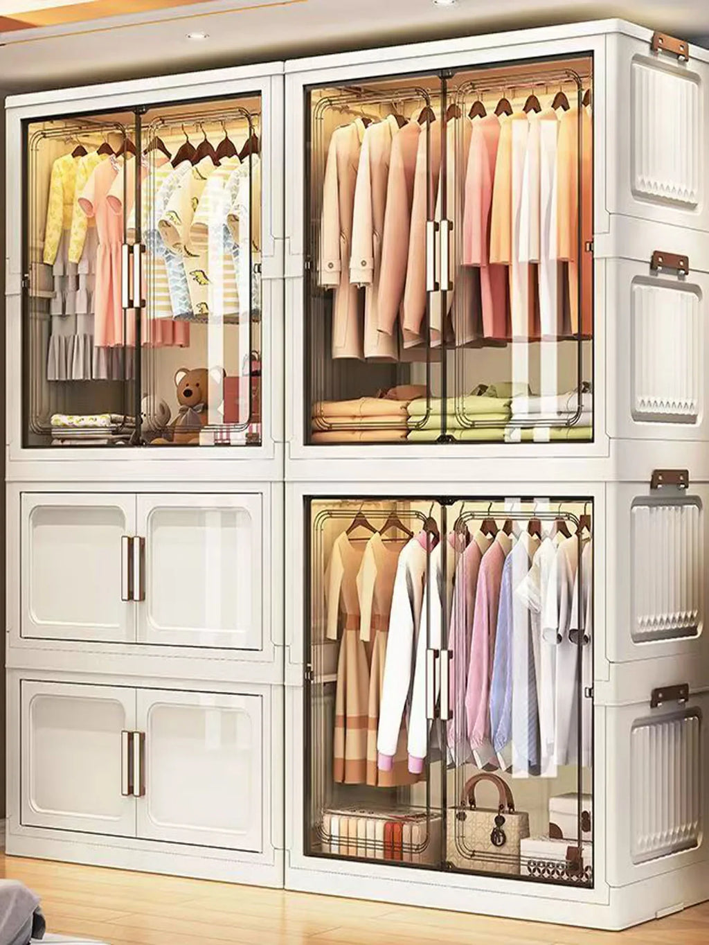 Folding Storage Cabinet Wall Mounted Foldable Locker Compact Organizer for Home Office Space Saving Design