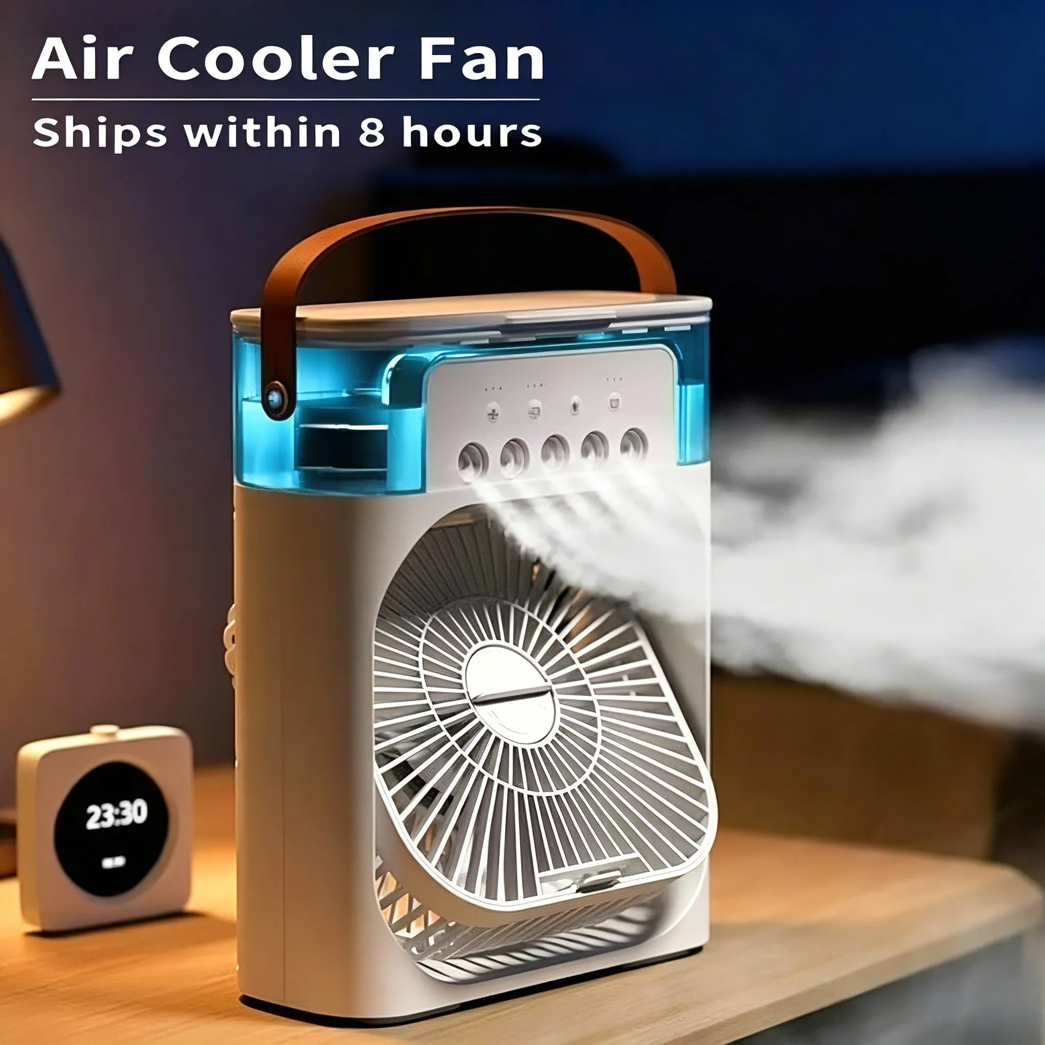 3 in 1 Fan Air Conditioner Household Mini Air Cooler LED Night Light Portable Humidifier Air Adjustment Fan Office Home Fan