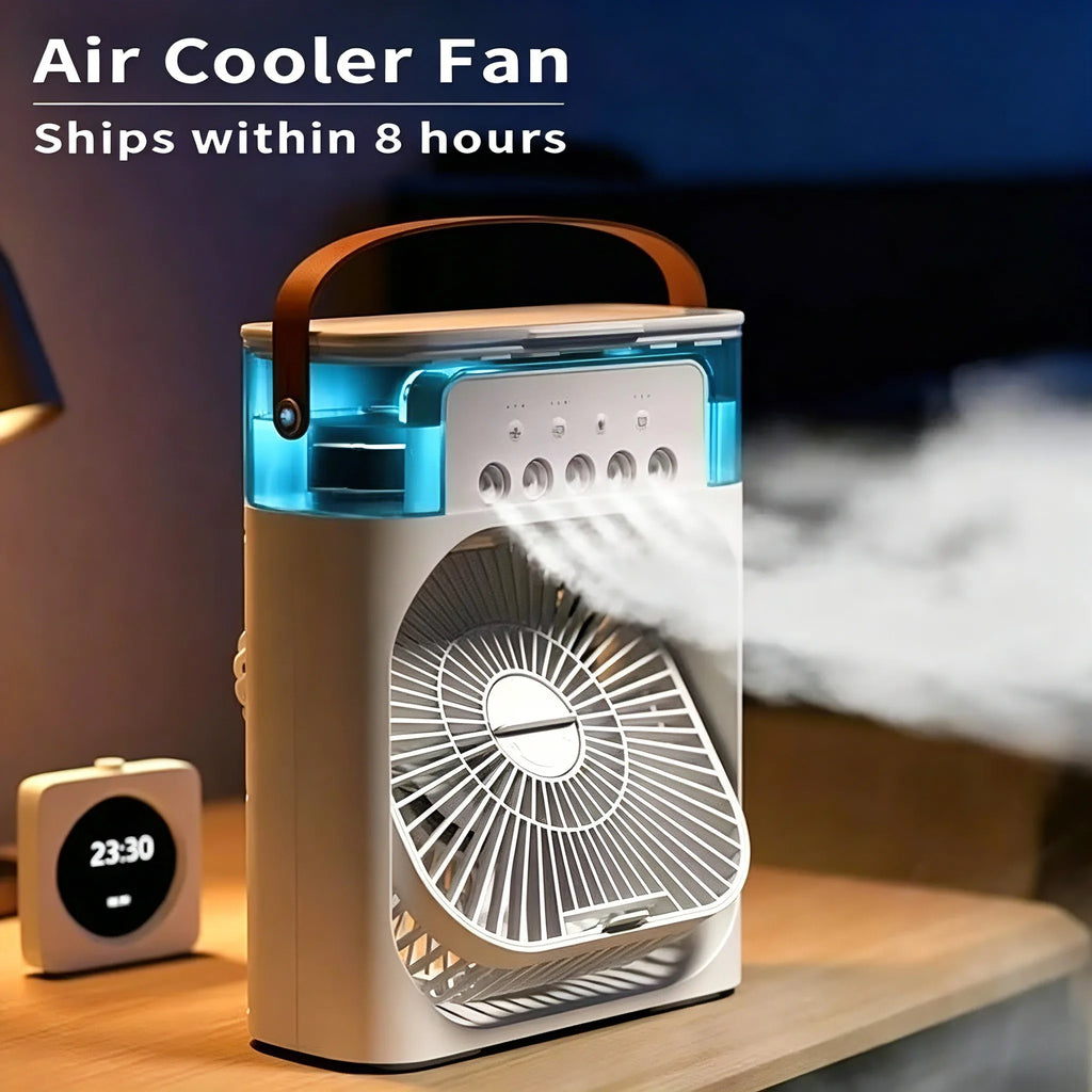 3 in 1 Fan Air Conditioner Household Mini Air Cooler LED Night Light Portable Humidifier Air Adjustment Fan Office Home Fan