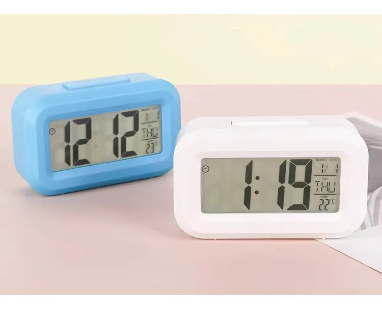 Alarm Clock Digital Clock LED Electronic With Backlight Snooze Calendar For Home Office Desktop Table Screen Display Watch