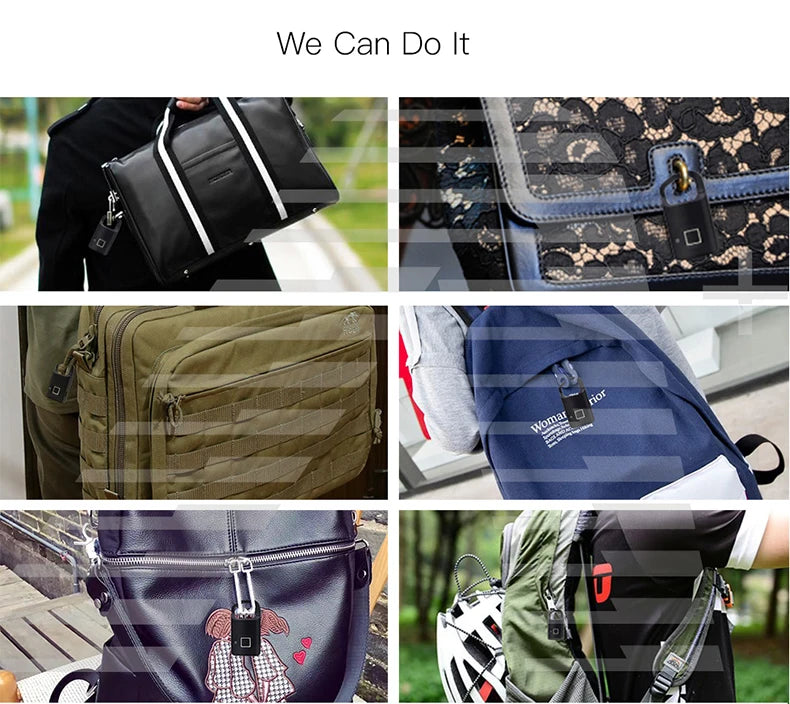 Keyless Electronic Fingerprint Smart Lock Door Super Long Standby Electronic Padlock Warehouse Bag Luggage