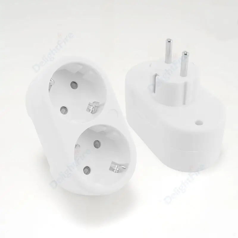 EU Electrical Socket 1 To 2/3 Way Outlet European Standard Expansion Socket Power Extension Plug Converter Travel Power Adapter