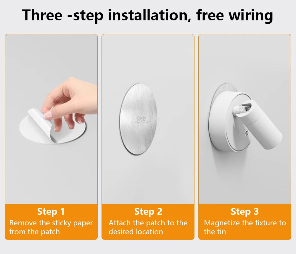 Dual Intelligent Control LED Light Magnetic USB Rechargeable Wall Lights Spotlight Stepless Dimmable Corridor Lamp Bedside Lamp