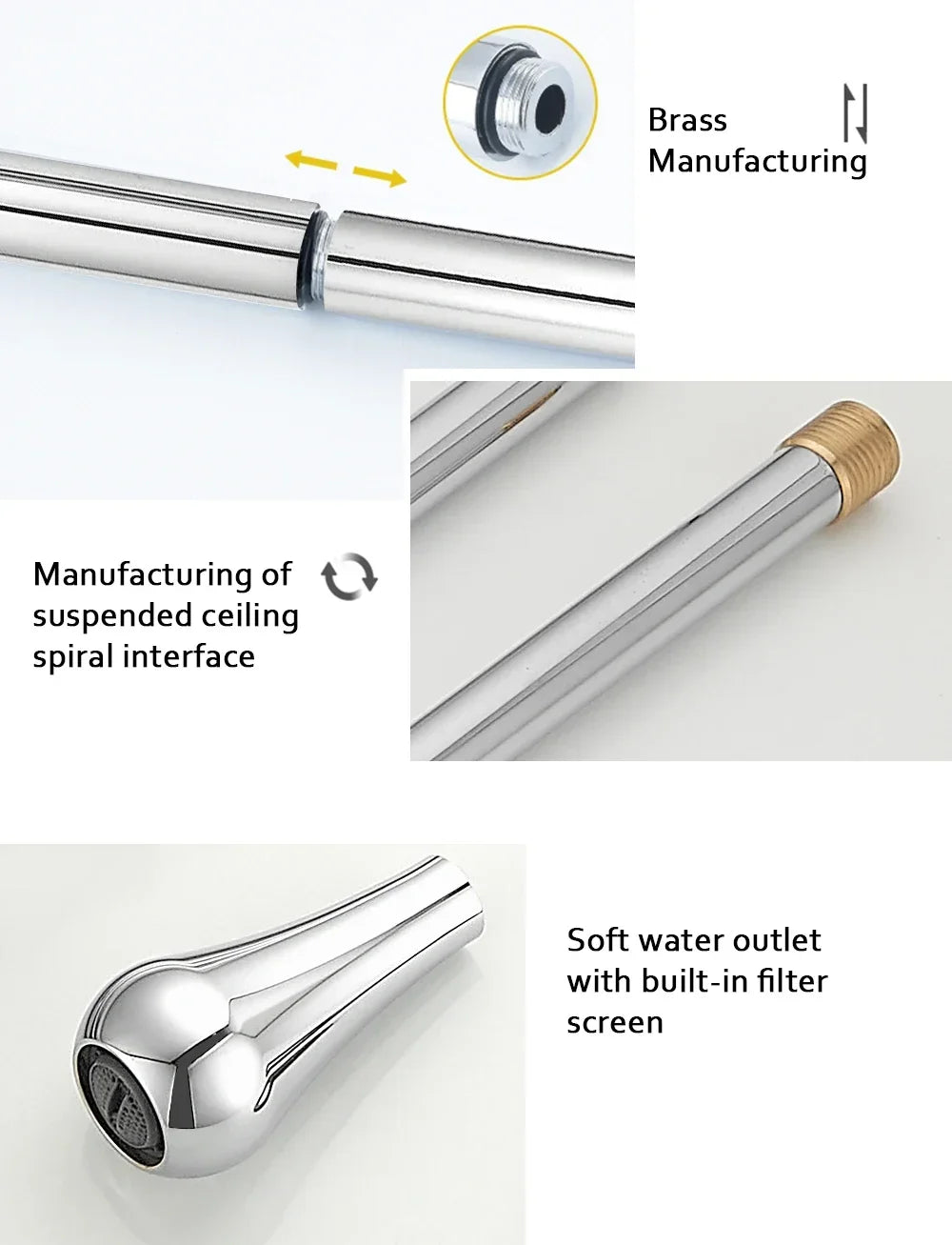 Water Drop Hang Ceiling Faucet Bathroom Basin Bathtub Tap Solid Brass  Hot Cold Water Sink Mixer Tub Hardware