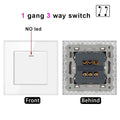 NYWP Luxury Crystal Tempered Glass Panel 1 Gang 2 Way Light Switch On / Off Wall Switch With LED Indicator 16A AC 250V