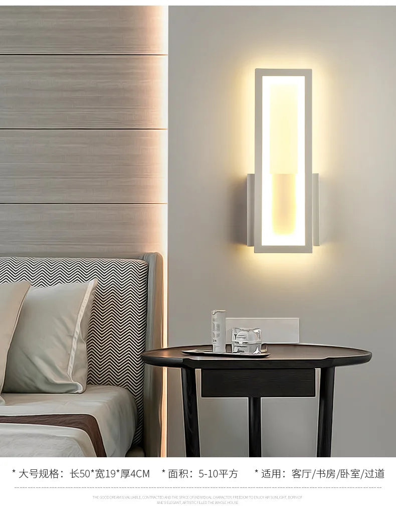 Modern Creative Wall Light LED Simple TV Background Wall Lights Bedroom Bedside Wall lamp Decorations Kitchen Indoor Lighting