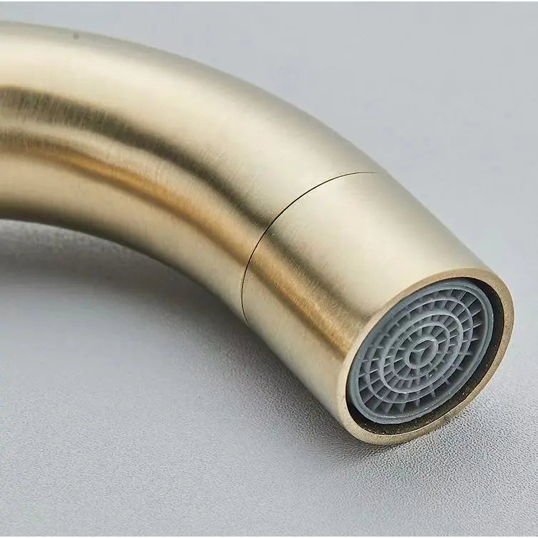 Gold Bathroom Faucet Stainless Steel Bathroom Basin Faucet Cold And Hot Water Mixer Sink Tap Single Handle Deck Mounted Brushed