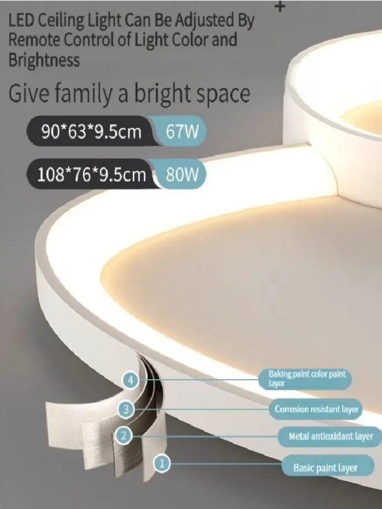Modern Round LED Ceiling Light with Adjustable Brightness for Living Room Bedroom Dining Room Home Decor Lusters Luminaires