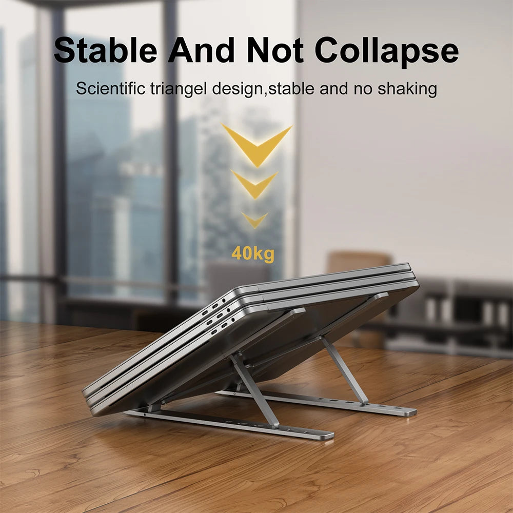 Aluminum Alloy Laptop Holder Adjustable Notebook Stand Lifting Cooling Bracket For Macbook Lenovo Portable Computer Accessories