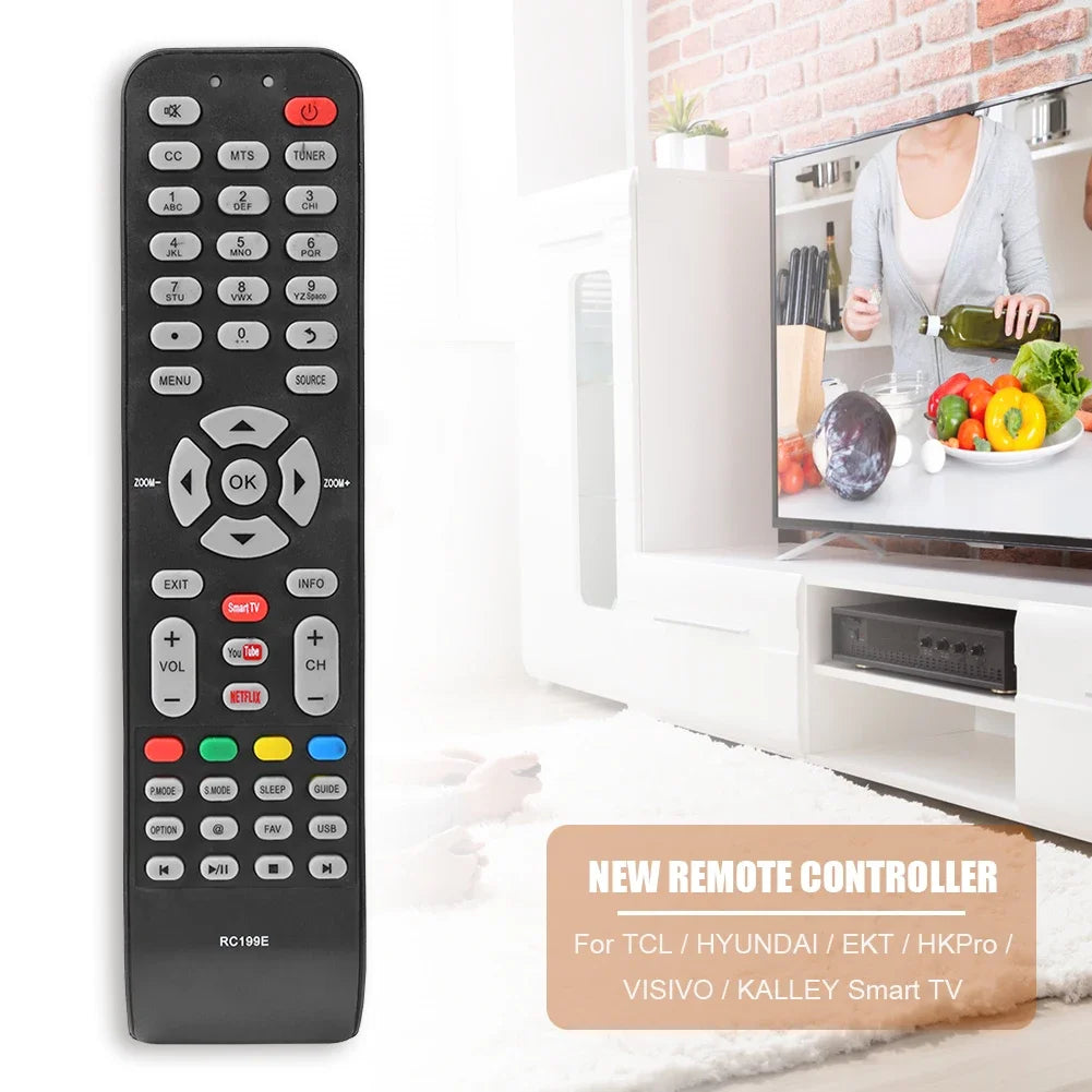 Plastic Television Remote Control Replacement Parts Smart Television Remote Control Accessories for TCL/HYUNDAI/EKT/HKPro/VISIVO