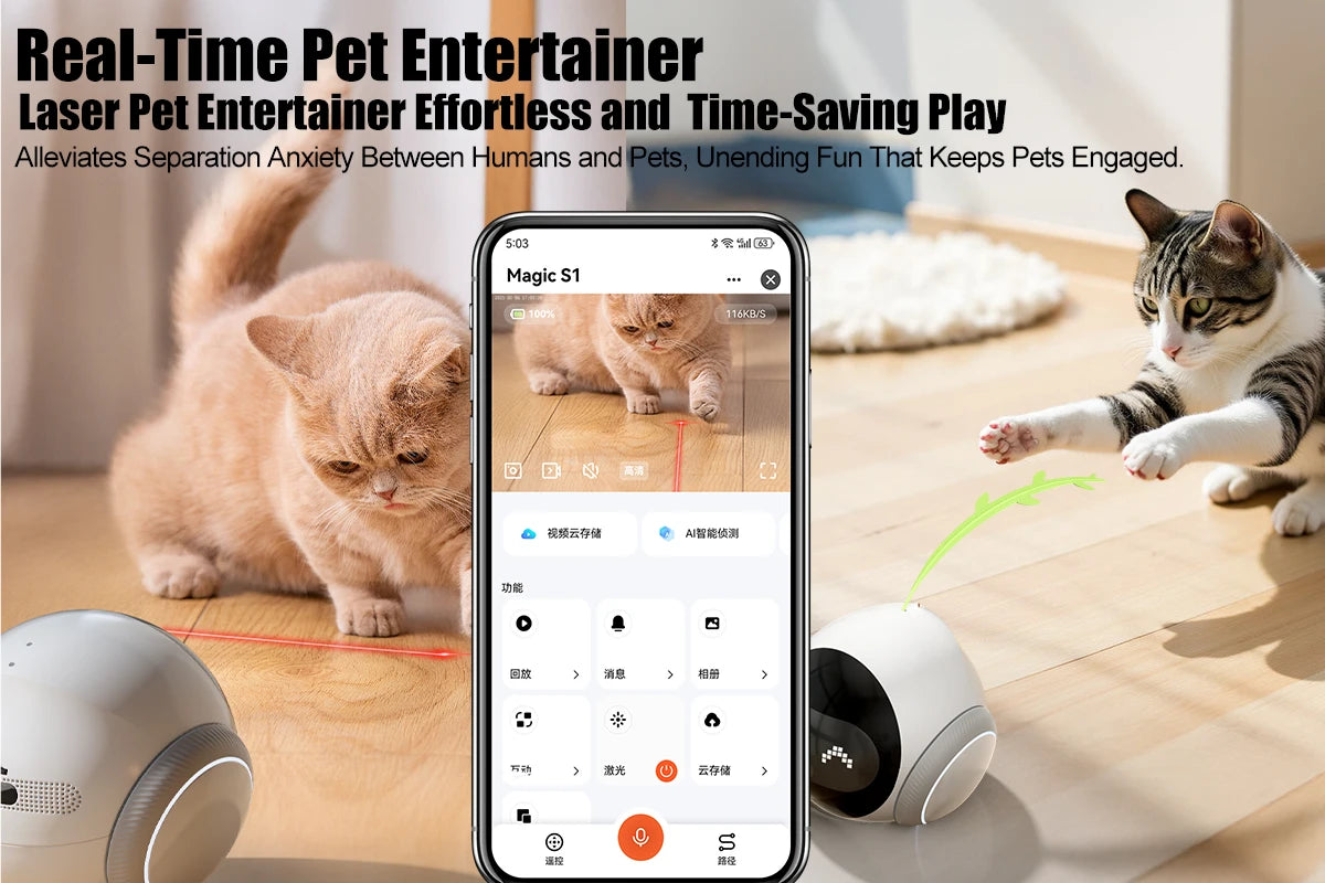Smart Robot Camera for Home Security,Mobile Patrol with 2.4G/5G WiFi,Infrared Night Vision,2-Way Audio,AI Motion Detection