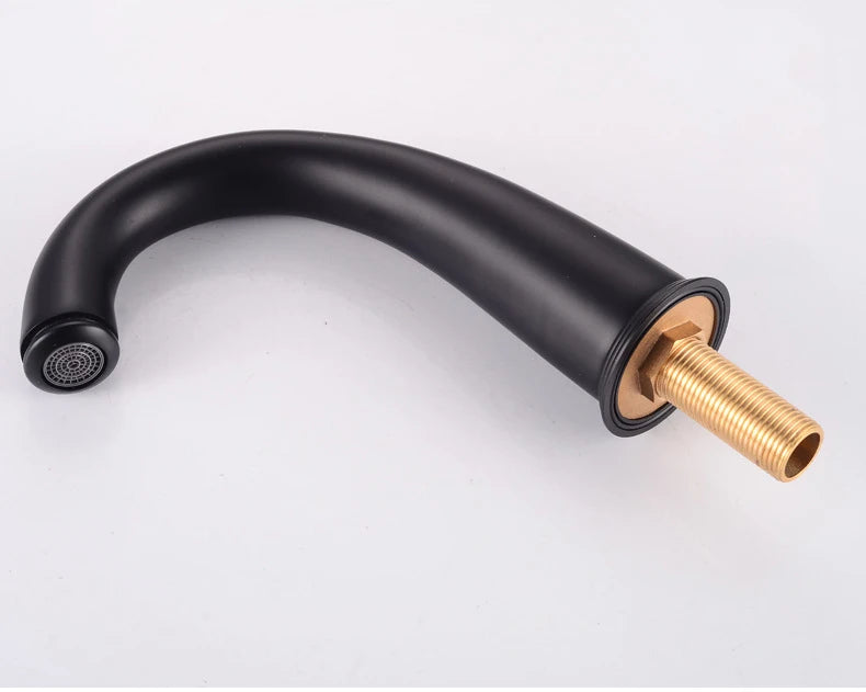 Basin Faucet 3 Holes Dual Control Bathroom Sink Faucet Deck Mounted Cold Hot Vintage Mixer Taps Bathtub Faucet