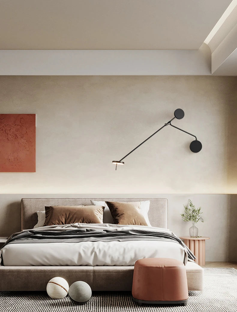 Modern Picture Wall Light Italian Invisible LED Wall Reading Light For Bed Bedroom Living Room Office Black Long Arm Wall Lamp