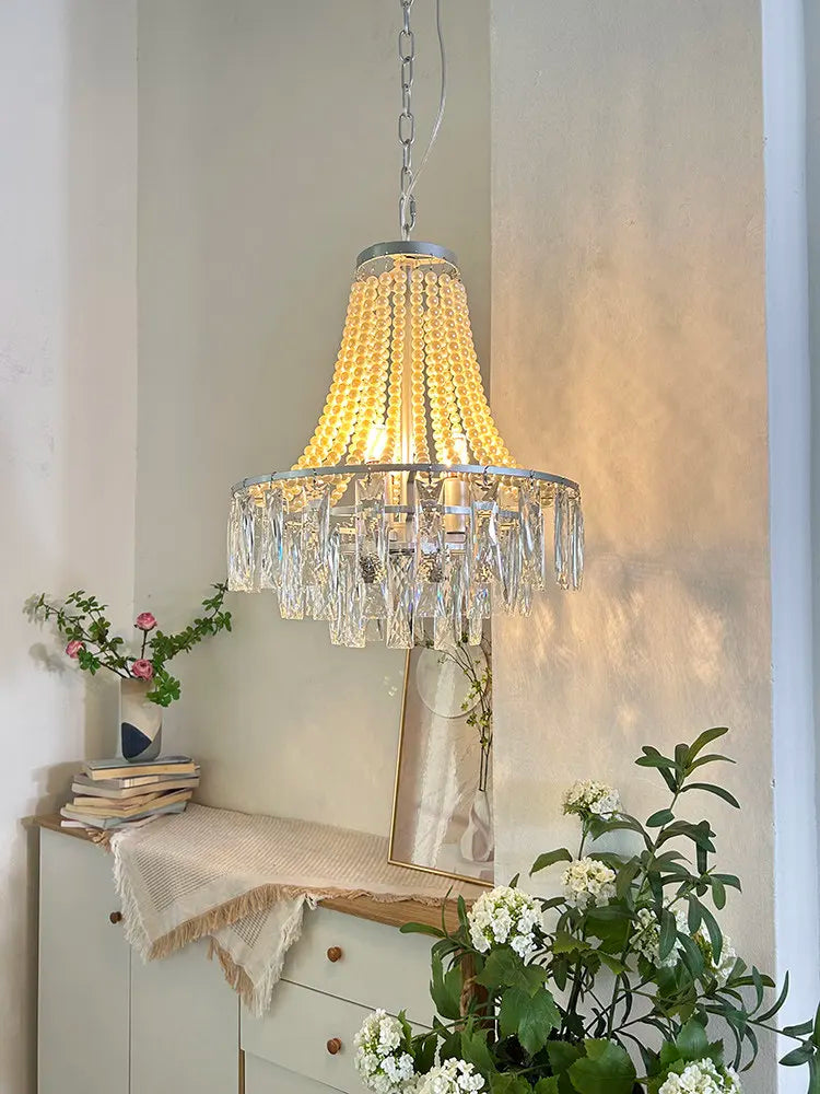 Modern Circular Led Pendant Light For Home Decoration Living Room Foyer Front Staircase Bedroom Crystal Pearl Lighting Fixtures
