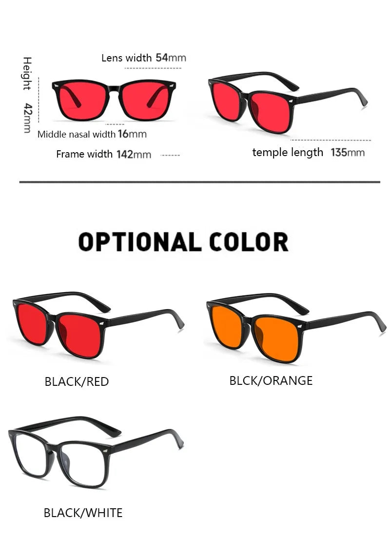 Blue Light Glasses For Blue Light Blocking Red Lens For Computer Gaming Reduce Eyestrain Bluelight Glasses Men Sleep Glasses