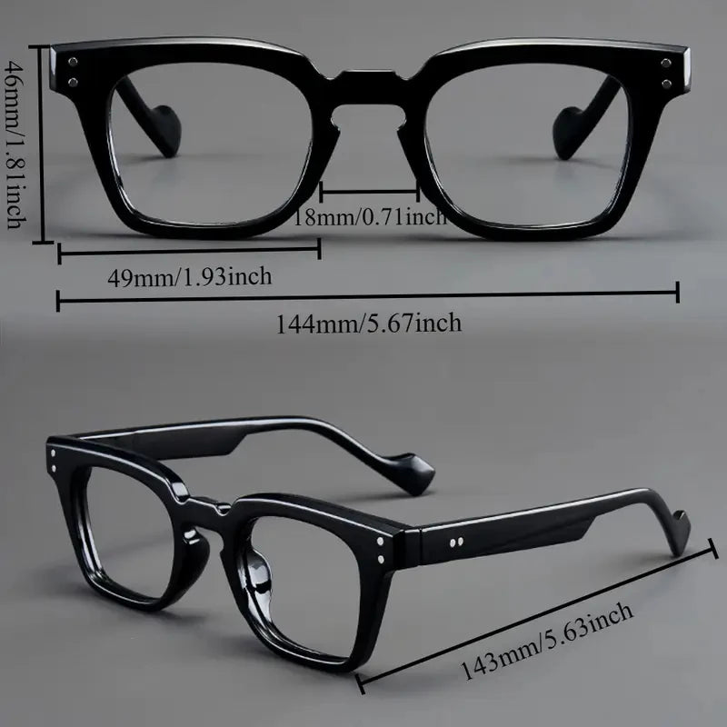 A set of 2 vintage round and square reading glasses, suitable for both men and women, designed to assist with presbyopia
