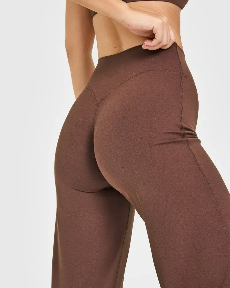 Straight-Leg Pants Ultra Soft Butter Fabric Women's Mid-Waist Yoga Pants GYM Naked Feel Pilates Running Sport Trousers