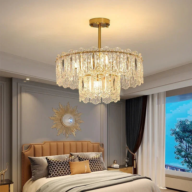 Modern Light Luxury French Living Room Chandelier Romantic  Bedroom Ceiling Lamp Dining Table Decor Hanging Light Lustre Fixture