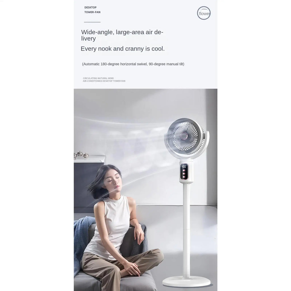 Air Circulation Fan Rechargeable Oscillating Fan Five Gear Adjustment Stand Fan Adjustable Height Household Air Circulation Fan