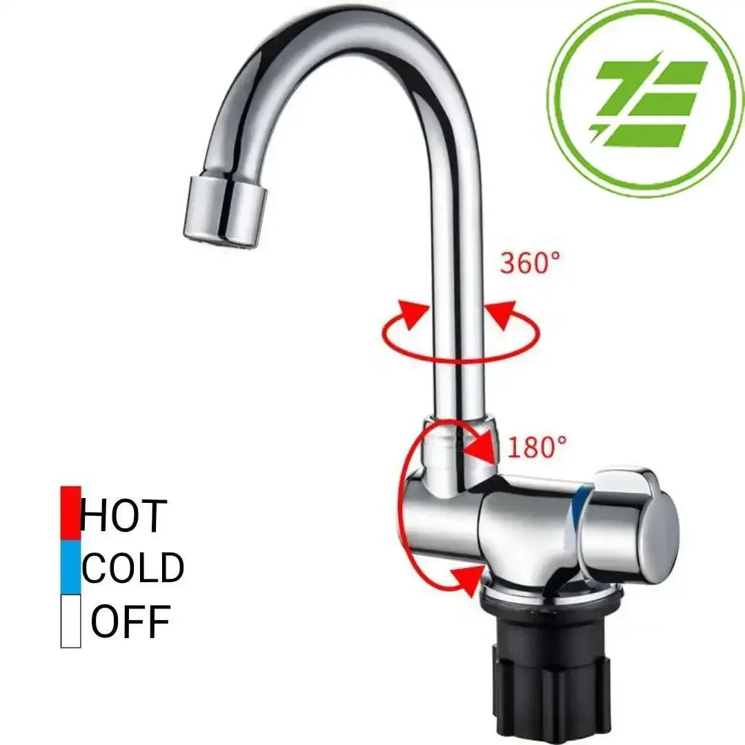 Folding Faucet 360 Degree Swivel Hot and Cold Water Faucet Kitchen Bathroom RV Marine Deck Hatch Boat Camper RV Accessories