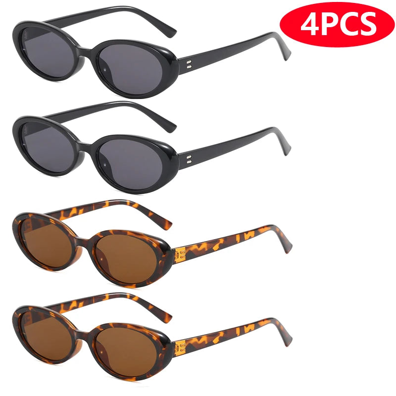 4pcs/7pc Small Oval Sun Glasses Vintage Oval Sunglasses 2024 Men Small Oval Sun Glasses Retro Fashion Women Sun Glasses Oculus ﻿