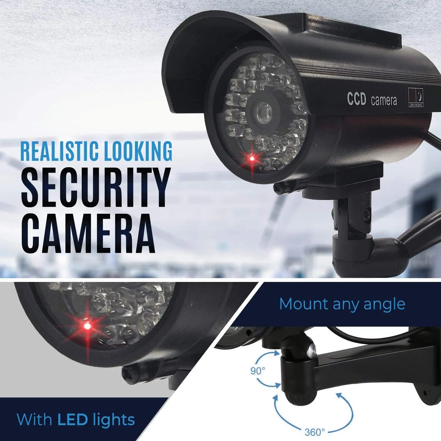 Mini Solar Powered Waterproof Fake Camera With Antena Dummy CCD Security Camera Home Yard Office Security System Scare Theft